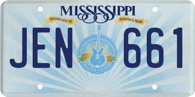 MS license plate JEN661