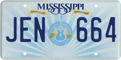 MS license plate JEN664