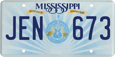 MS license plate JEN673