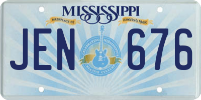 MS license plate JEN676