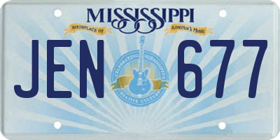 MS license plate JEN677