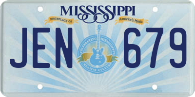 MS license plate JEN679