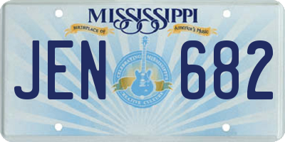 MS license plate JEN682