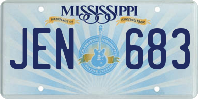 MS license plate JEN683