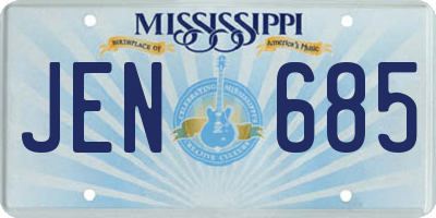 MS license plate JEN685