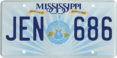 MS license plate JEN686