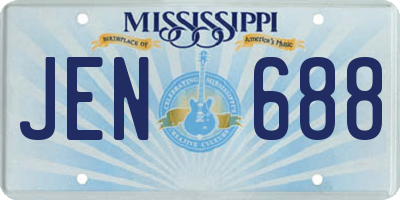 MS license plate JEN688