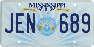MS license plate JEN689