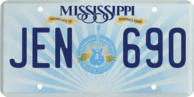 MS license plate JEN690