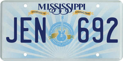 MS license plate JEN692