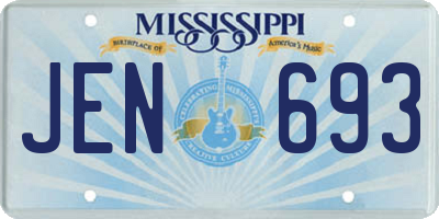 MS license plate JEN693