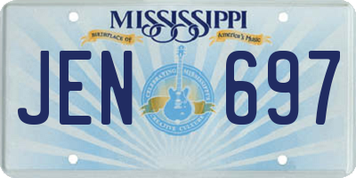 MS license plate JEN697