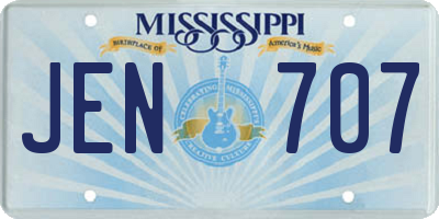 MS license plate JEN707