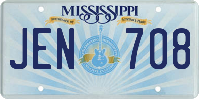 MS license plate JEN708