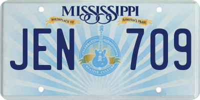 MS license plate JEN709