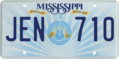 MS license plate JEN710