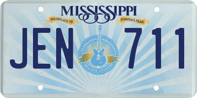 MS license plate JEN711
