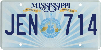 MS license plate JEN714