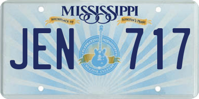 MS license plate JEN717