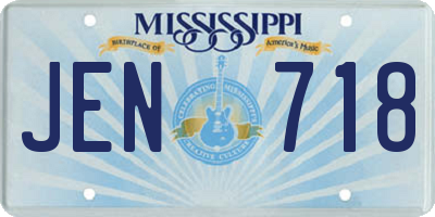 MS license plate JEN718