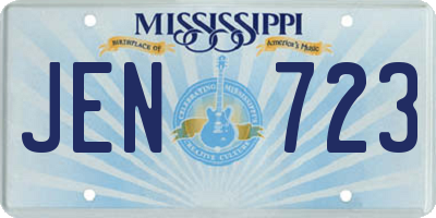 MS license plate JEN723