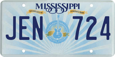MS license plate JEN724