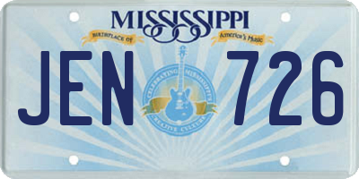 MS license plate JEN726
