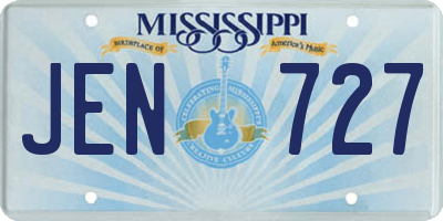 MS license plate JEN727