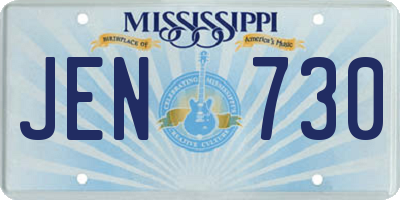 MS license plate JEN730