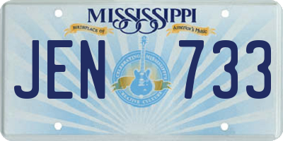 MS license plate JEN733