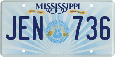 MS license plate JEN736