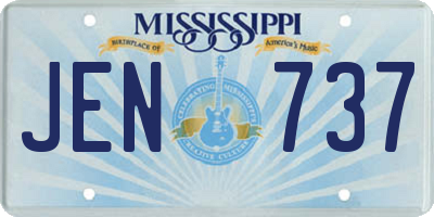 MS license plate JEN737
