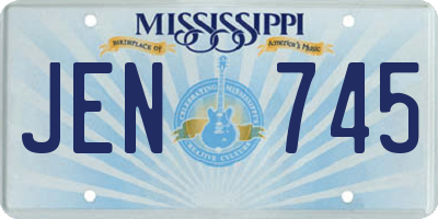 MS license plate JEN745