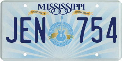 MS license plate JEN754