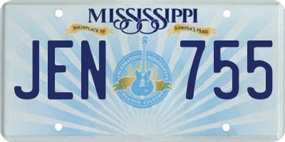 MS license plate JEN755