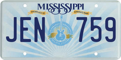 MS license plate JEN759