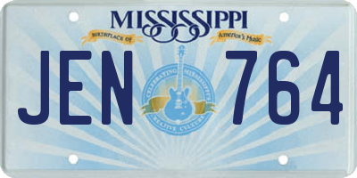 MS license plate JEN764