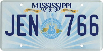 MS license plate JEN766