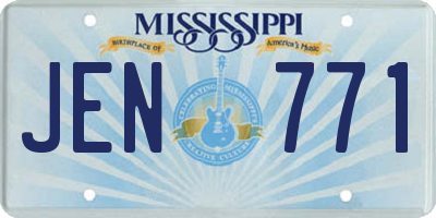MS license plate JEN771