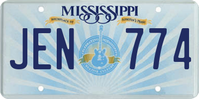 MS license plate JEN774