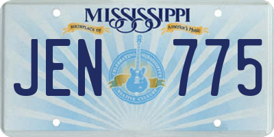 MS license plate JEN775