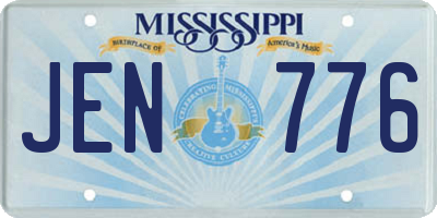 MS license plate JEN776