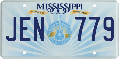 MS license plate JEN779