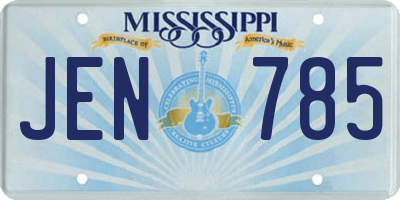 MS license plate JEN785