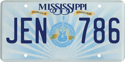 MS license plate JEN786