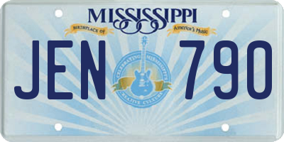 MS license plate JEN790