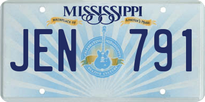MS license plate JEN791