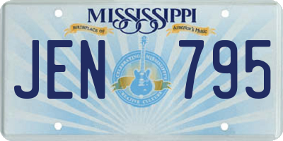 MS license plate JEN795