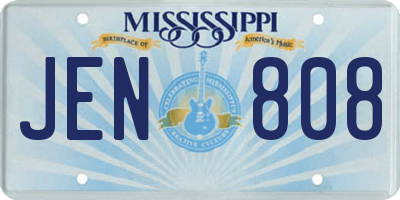 MS license plate JEN808