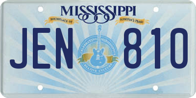 MS license plate JEN810